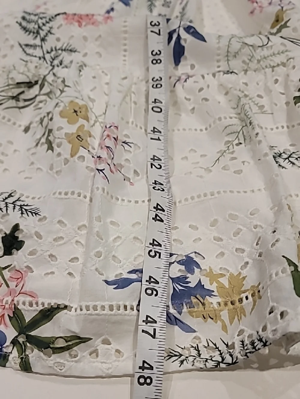 Just Me White Floral Eyelet Off-Shoulder Midi Sun Dress Large - Picture 5 of 13